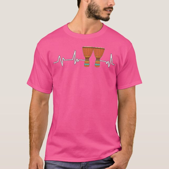 Camiseta Bongo Drum Heartbeat Ekg Drummer Gift Bongo Drum (Anverso)