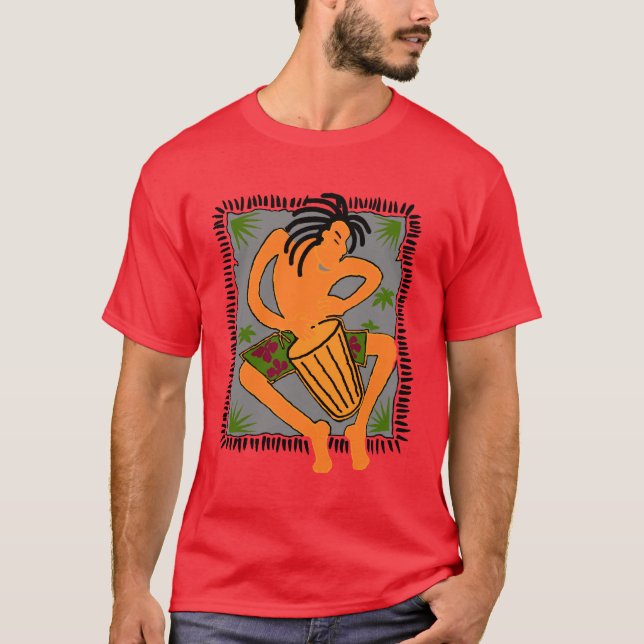Camiseta Bongo nativo (rojo oscuro) (Anverso)