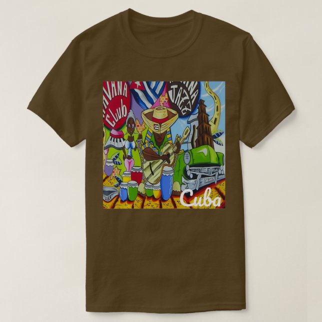 Camiseta Bongo tambora La Habana Cuba Música Española Diver (Diseño del anverso)