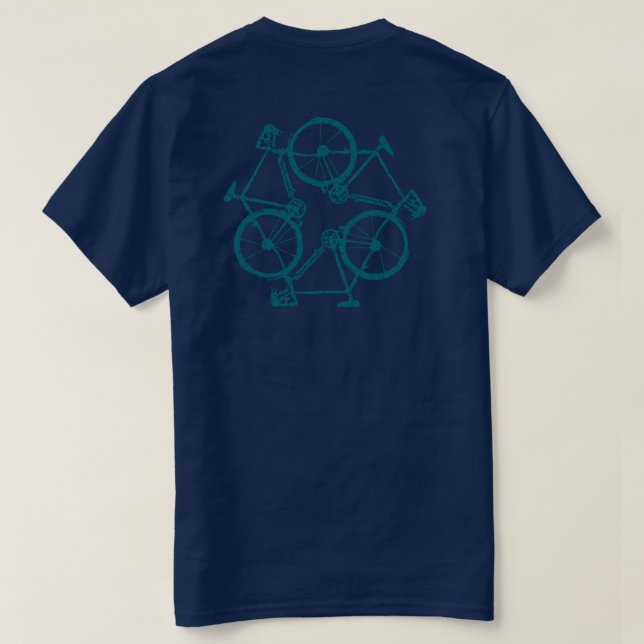 Camiseta bonita bicicleta. ciclismo. (Reverso del diseño)