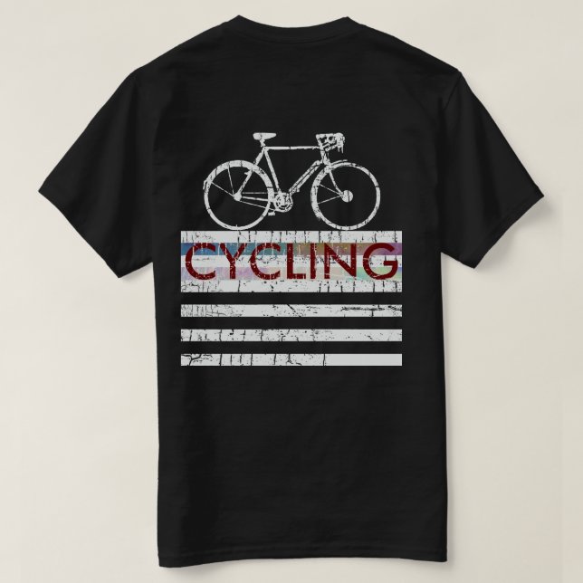 Camiseta bonita bicicleta. ciclismo. (Reverso del diseño)