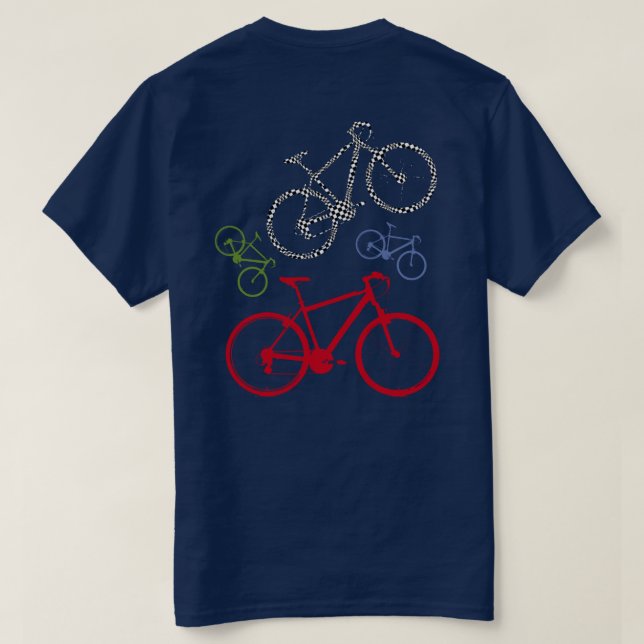 Camiseta bonita bicicleta. ciclismo. (Reverso del diseño)