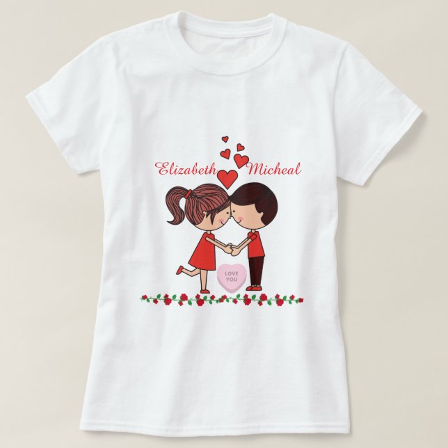 Camiseta bonita del Día de San Valentín (Diseño del anverso)