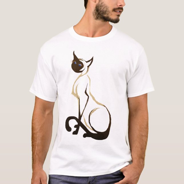 Camiseta bonita del gato siamés que se sienta (Anverso)