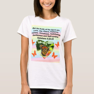CAMISETA BONITA FRUTA BUTTERFLY DEL ESPÍRITU