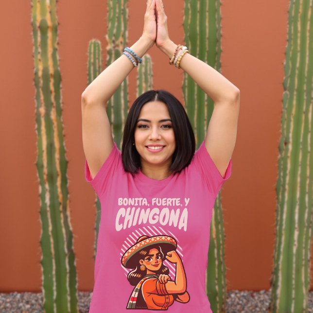 Camiseta Bonita Fuerte y Chingona Latina hispánica (Bonita Fuerte & Chingona Retro Latina Hispanic T-Shirt)