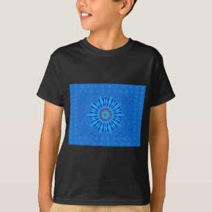 Camiseta Bonita impresión de arte de Mandala azul real