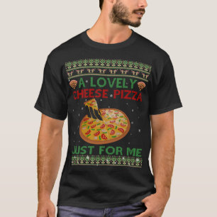 Camiseta Bonita pizza quesa sola y divertida casa X-Mas