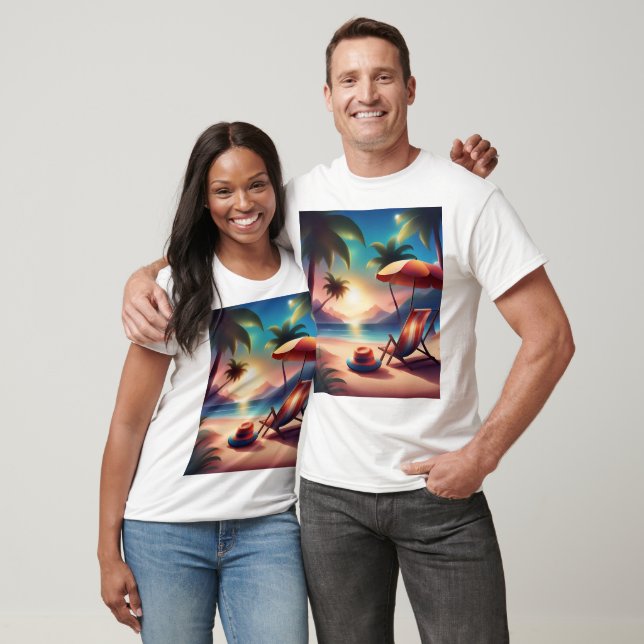 Camiseta bonita playa (Unisexo)