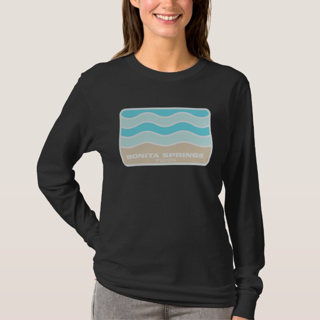 Camiseta Bonita Springs Florida Retro FL Waves Beach Souven (Anverso)