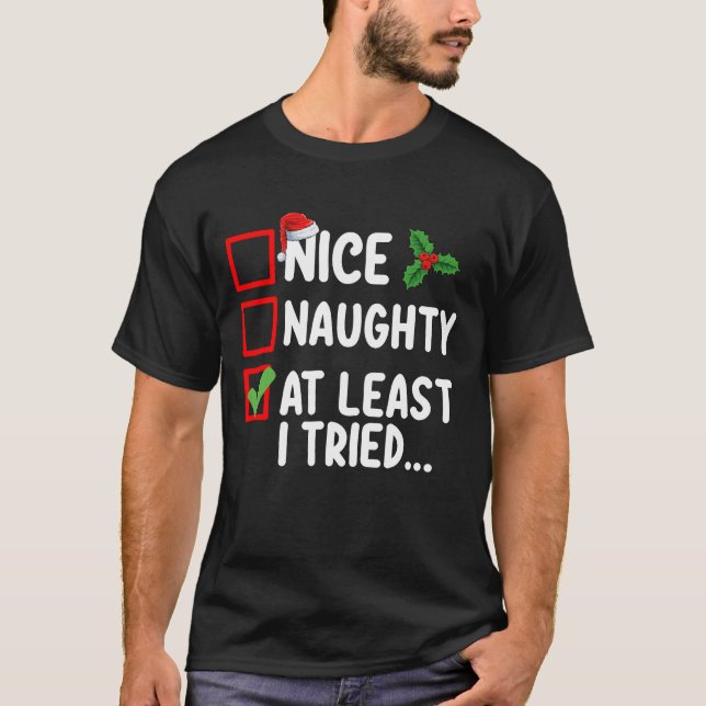 Camiseta Bonita traviesa Al Menos He Intentado Navidades Li (Anverso)