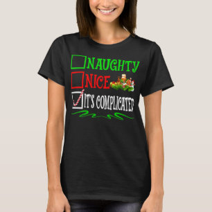 Camiseta Bonita traviesa lista de Navidades Santa Complicad
