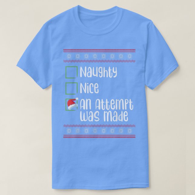 Camiseta Bonita traviesa Un Intento De Hacerse Mal Navidad (Diseño del anverso)