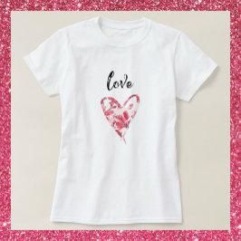 Camiseta Bonito Amor Corazón Floral