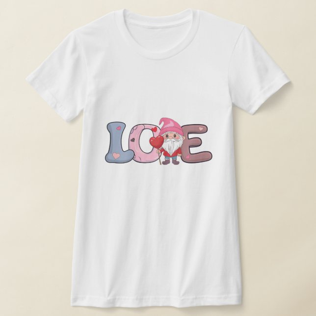 Camiseta Bonito amor gracioso gnome valentine es para ella (Distribución)