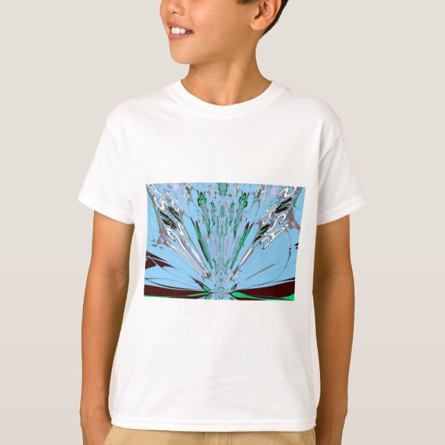 Camiseta Bonito Aqua Blue Amazon Floral Motif Art (Anverso)