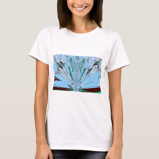 Camiseta Bonito Aqua Blue Amazon Floral Motif Art (Anverso)
