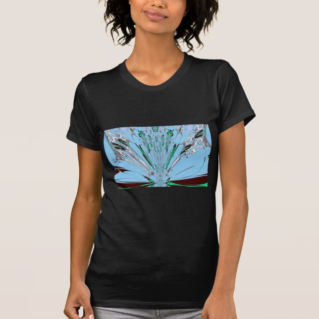 Camiseta Bonito Aqua Blue Amazon Floral Motif Art (Anverso)