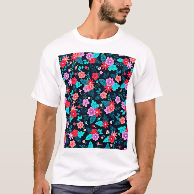 Camiseta Bonito arreglo Ditsy Floral Pattern-56576 (Anverso)
