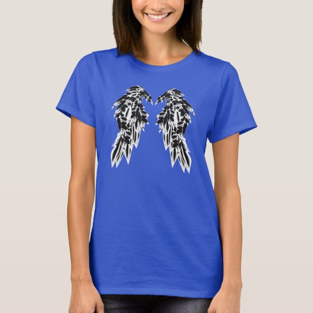 Camiseta Bonito Black Raven Feathers Angel Wings (Anverso)