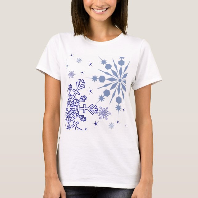 Camiseta Bonito Blue Snowflakes (Anverso)