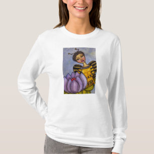 Camiseta Bonito Bumble Bee Fairy Purple Flower