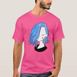 Camiseta Bonito chica peinados cortos azul negro