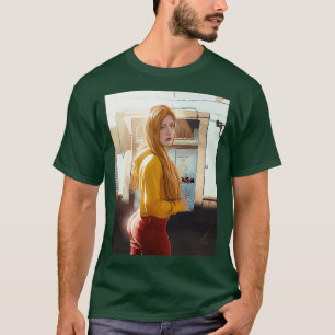 Camiseta bonito cómic triste chica