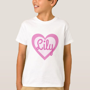 Camiseta Bonito Corazón Rosado Tee de niños personalizables