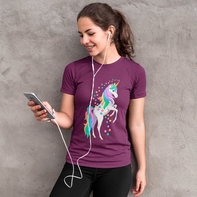 Camiseta Bonito cosechando estrellas de unicornio en el arc (Subido por el creador)