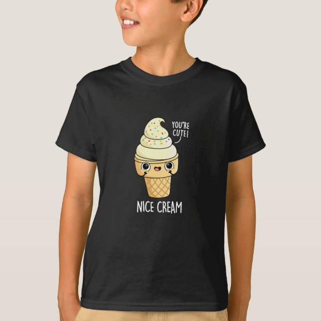 Camiseta Bonito Crema Graciosa Helado Crema Pun Oscuro BG (Anverso)