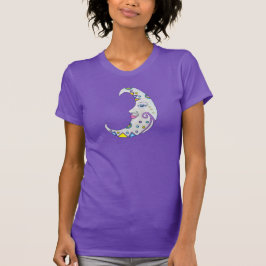 Camiseta Bonito Crescent Moon Face Coloridos Patrones