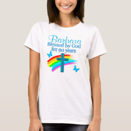 CAMISETA BONITO CUMPLEAÑOS 90 PERSONALIZADOS BENDECIDOS POR