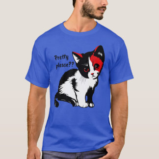 Camiseta Bonito de ilustracion de gatito, por favor