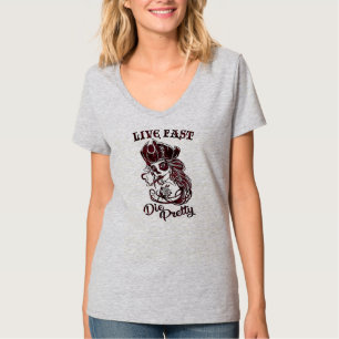 Camiseta Bonito de muerte rápida de pirata gótica