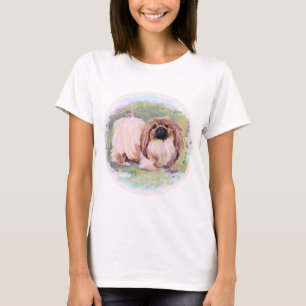 Camiseta Bonito del perro de Pekingese en rosa
