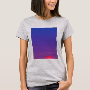 Camiseta bonito diseño de paisajes de puesta de sol