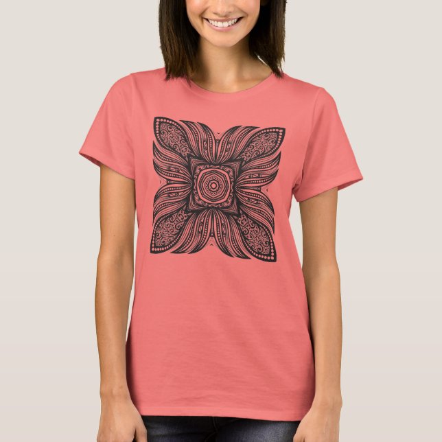 Camiseta Bonito Doodle cuadrado de decoración (Anverso)