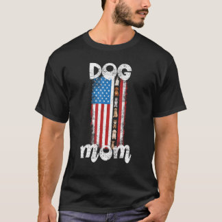 Camiseta Bonito dulce diversión Bandera Americana Perro Ind