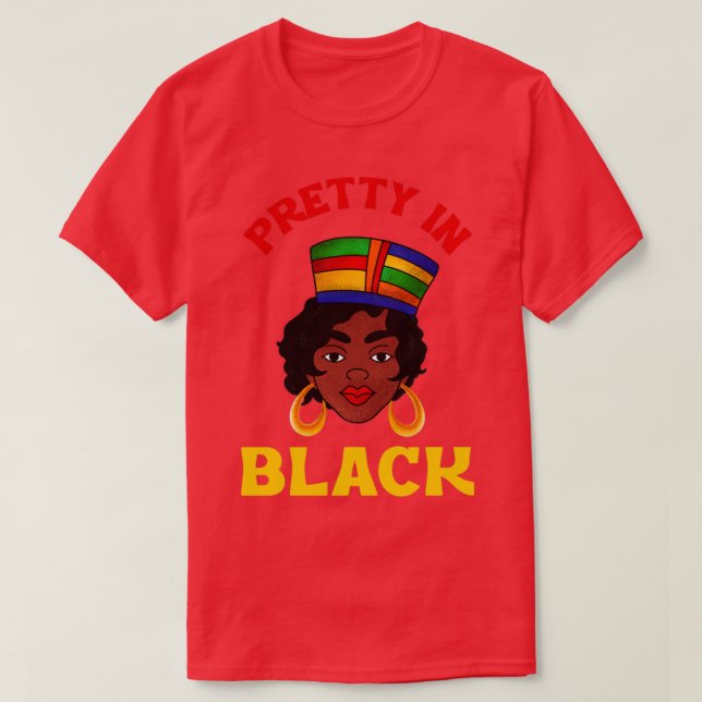 Camiseta Bonito en afroamericana negra orgullo afro (Diseño del anverso)