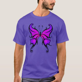 Camiseta Bonito En Mariposa Morada Cómoda Algodón T-Sh