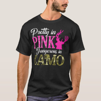 Camiseta Bonito En Peligroso Rosa En Chica De Cazadores De