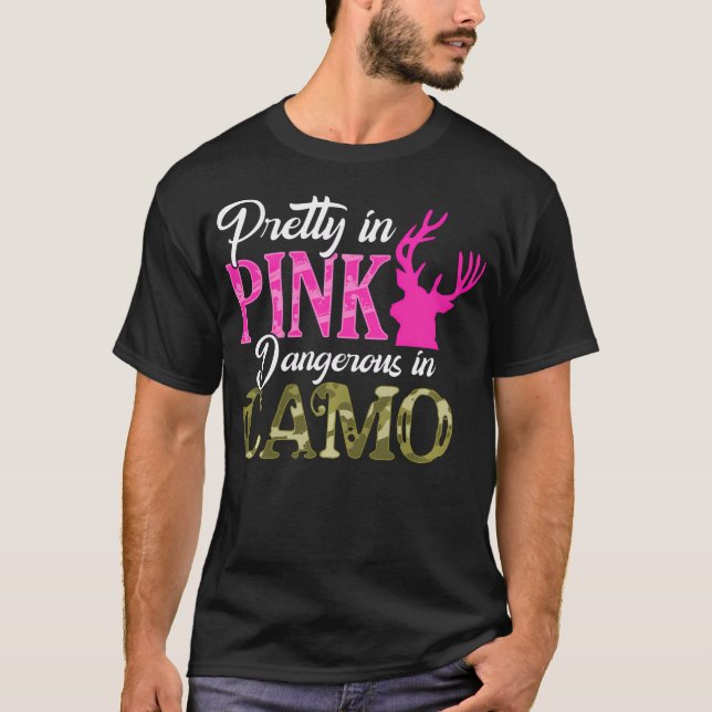 Camiseta Bonito En Peligroso Rosa En Chica De Cazadores De  (Anverso)