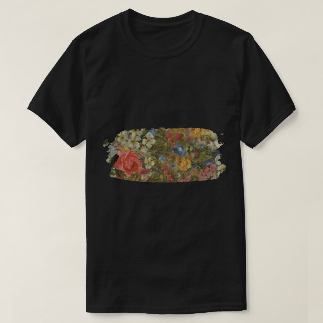 Camiseta Bonito. Es raro. Pintura de flores (Diseño del anverso)
