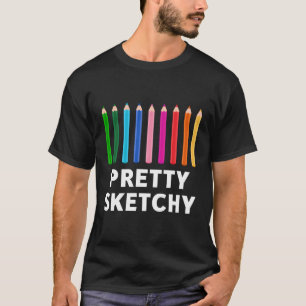 Camiseta Bonito Esbozo Arte Divertido Lover Artista De Lápi