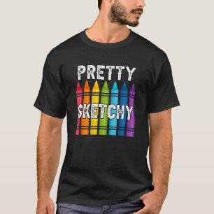Camiseta Bonito Esbozo de artistas de la pintura divertida