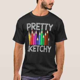 Camiseta Bonito Esbozo de artistas de la pintura divertida