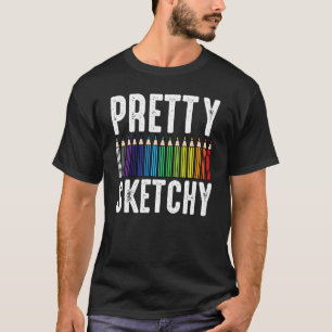 Camiseta Bonito Esbozo de color Pencilla a artista pintador