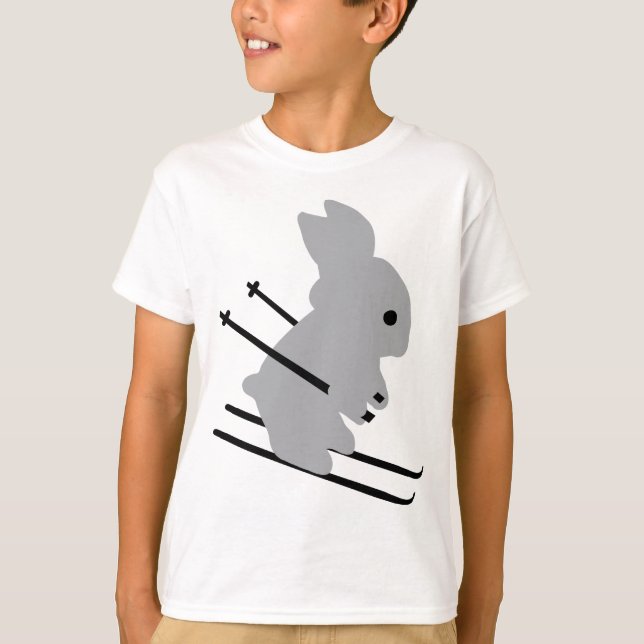 Camiseta bonito esquí de nieve en conejo de esquí (Anverso)
