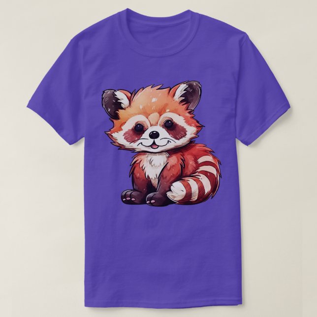 Camiseta bonito estilo de color rojo panda (Diseño del anverso)